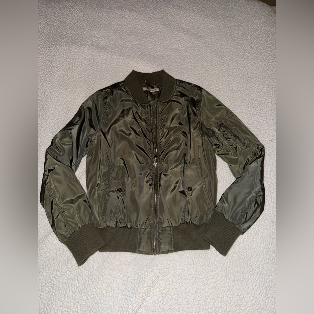 Green bomber jacket